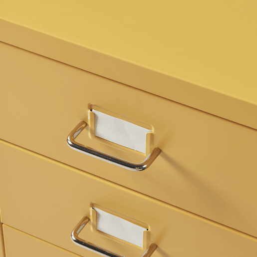 Armário de arquivo móvel Kökar com 5 gavetas 69x28x41 cm aço - Amarelo en.casa