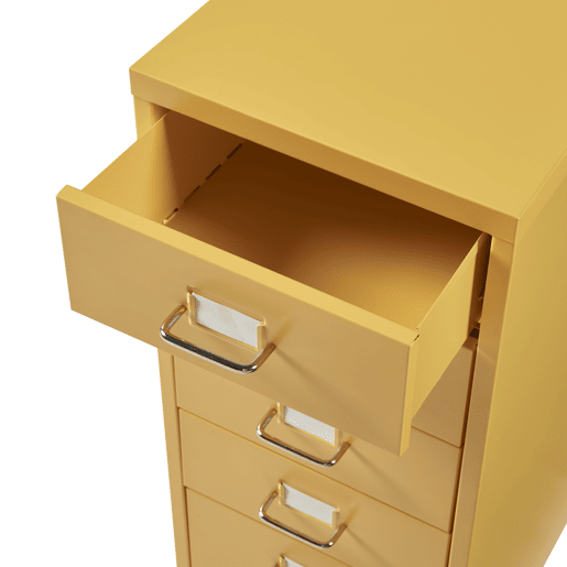 Armário de arquivo móvel Kökar com 5 gavetas 69x28x41 cm aço - Amarelo en.casa