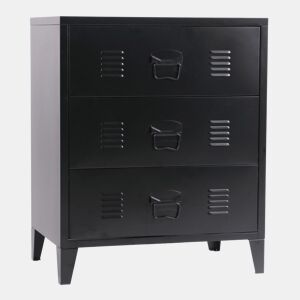 Cómoda de 3 gavetas Hämeenlinna versátil em aço 72 x 60 x 40 cm - Preto en.casa
