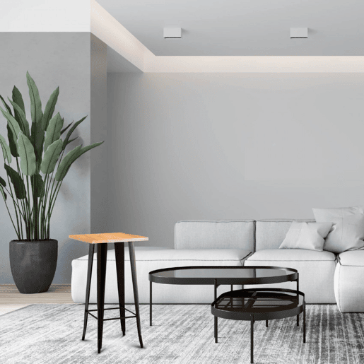 Mesa lateral quadrada alta forte natural 60x60x105cm Thinia Home