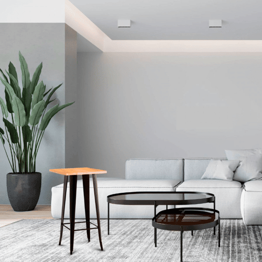 Mesa lateral quadrada alta forte natural 60x60x105cm Thinia Home