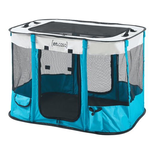 Parque dobrável para animais de estimação Mörbylånga 80x60x55cm - AzulBege en.casa