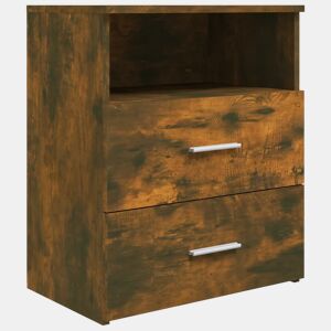 vidaXL Mesa de cabeceira 50x32x60 cm cor carvalho fumado