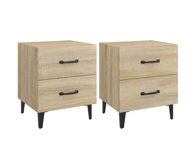 Vidaxl mesitas de noche 2 unidades color roble sonoma 40x35x47,5 cm