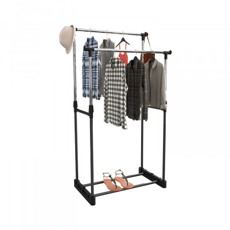 Cabide Burro Duplo Bife Cinza 74x42x157cm 7house
