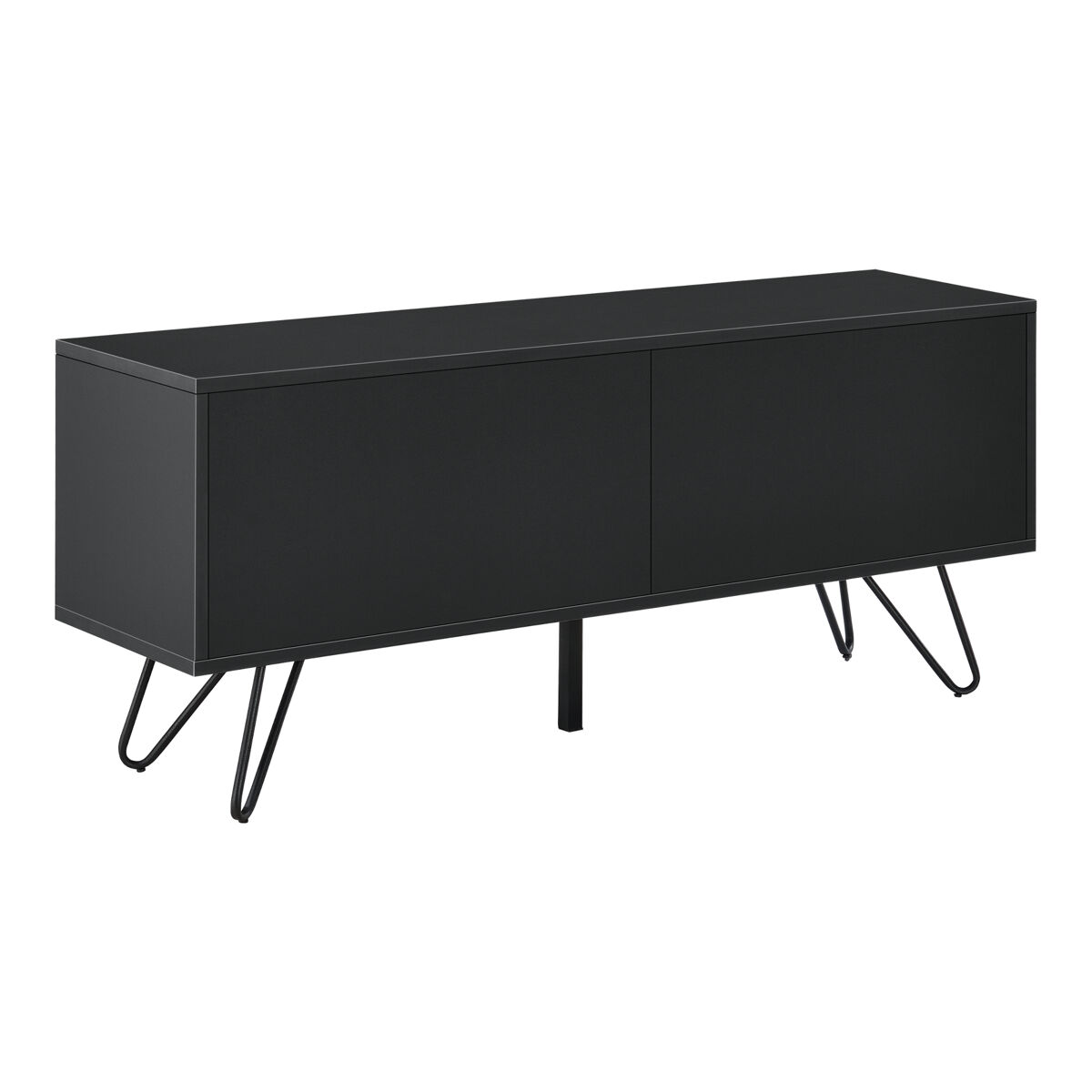 Cómoda bollebygd con la tecnología push-open metal 46,5 x 110 x 30 cm salón negro [en.casa]