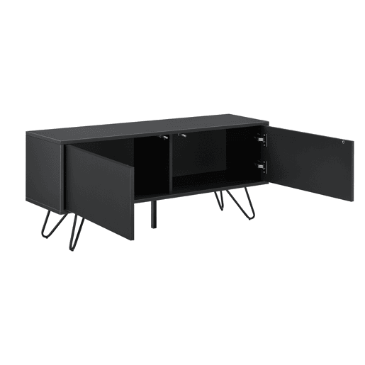 Cómoda Bollebygd com tecnologia Push-Open Metal 46,5 x 110 x 30 cm Sala de estar Preto en.casa