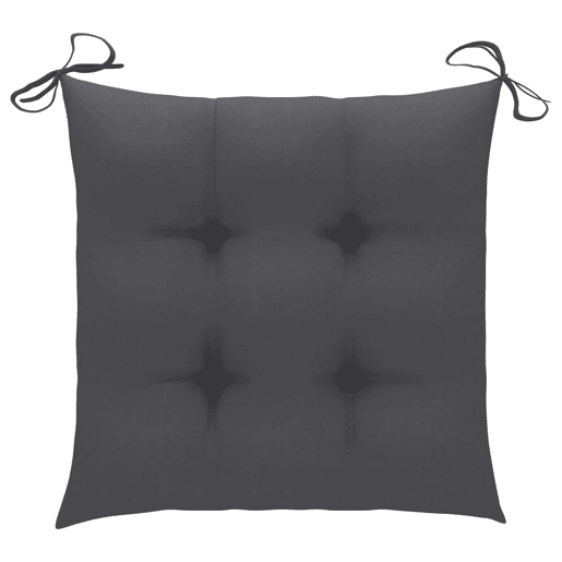 vidaXL Cadeiras de jardim c almofadões antracite 6 pcs teca maciça