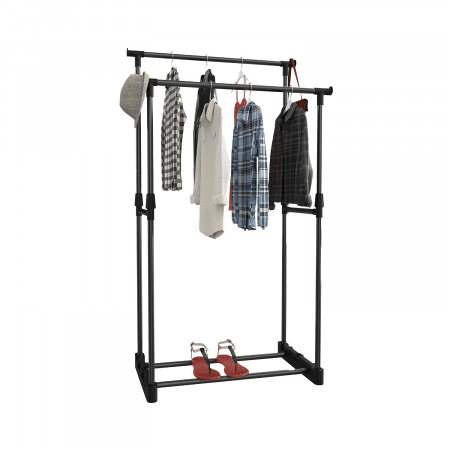 Cabide Duplo Burro Preto 77x39x157cm Thinia Home