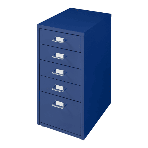 Armário de arquivo móvel Kökar com 5 gavetas 69x28x41 cm aço - Azul en.casa