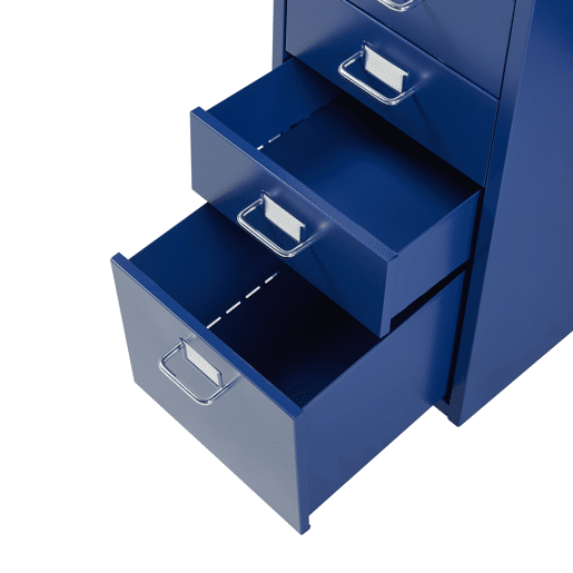 Armário de arquivo móvel Kökar com 5 gavetas 69x28x41 cm aço - Azul en.casa
