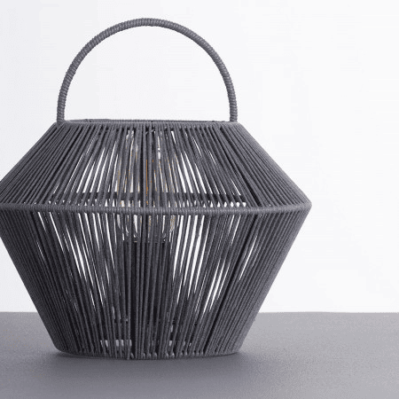 Candeeiro de mesa Shaoran Cinza 24x24x25cm 7hSevenOn Deco