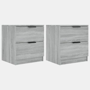 vidaXL Mesa de cabeceira 2 pcs derivados de madeira cinzento sonoma