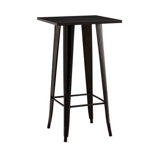 Mesa lateral alta quadrada forte preta 60x60x105cm Thinia Home