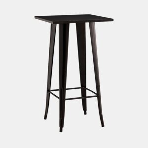 Mesa lateral alta quadrada forte preta 60x60x105cm Thinia Home