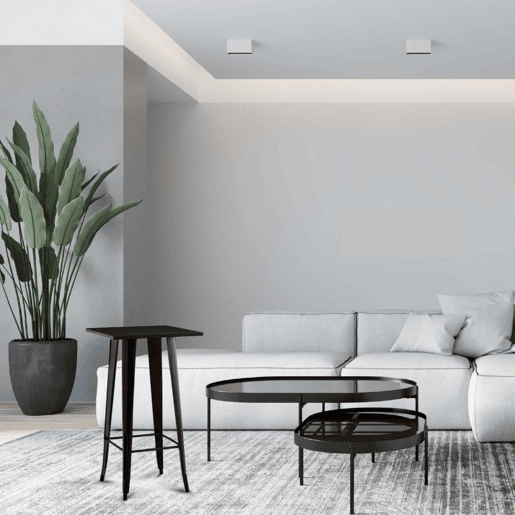 Mesa lateral alta quadrada forte preta 60x60x105cm Thinia Home