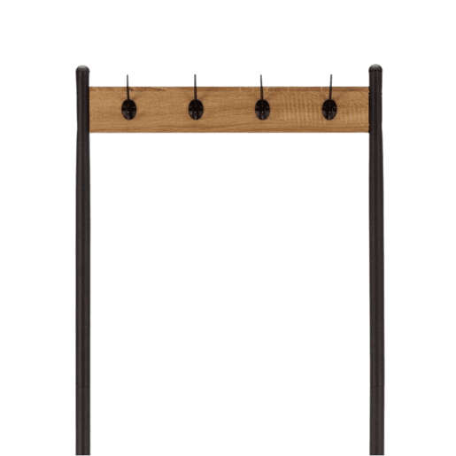 Cabide de Metal com 4 Cabides e 3 Prateleiras de Madeira Viem 175x60x40cm 7house