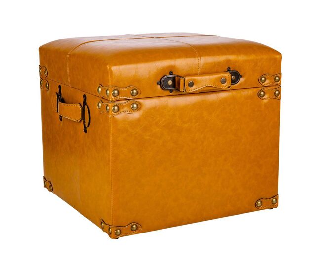 Taburete Cajón de polipiel 38x38x35 cm