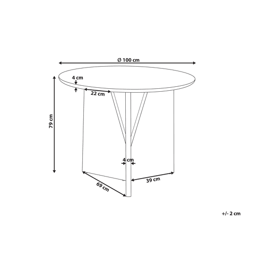 Mesa de jantar ARRAN Castanho 100 cm 100 cm Madeira de acácia