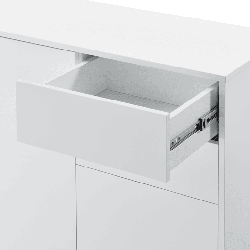 Cómoda Paarl com 2 gavetas e 3 portas 74x117x36cm Branco alto brilho en.casa