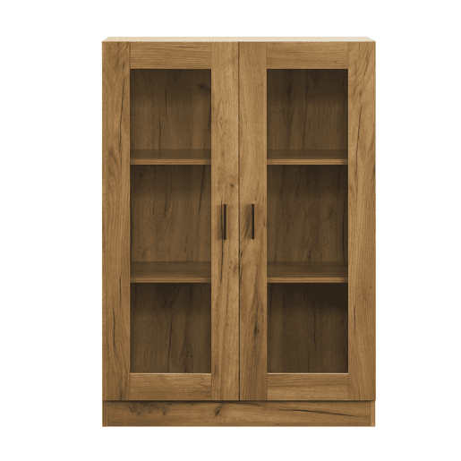 Vitrina Sorø com 2 portas 3 compartimentos vidro e aglomerado 115 x 80 x 31 cm - efeito carvalho en.casa