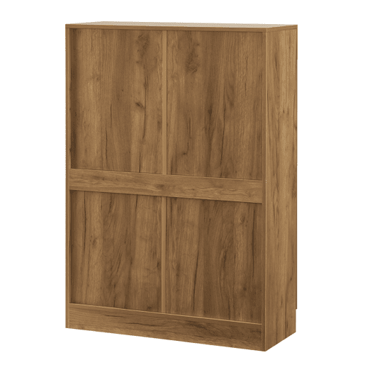 Vitrina Sorø com 2 portas 3 compartimentos vidro e aglomerado 115 x 80 x 31 cm - efeito carvalho en.casa