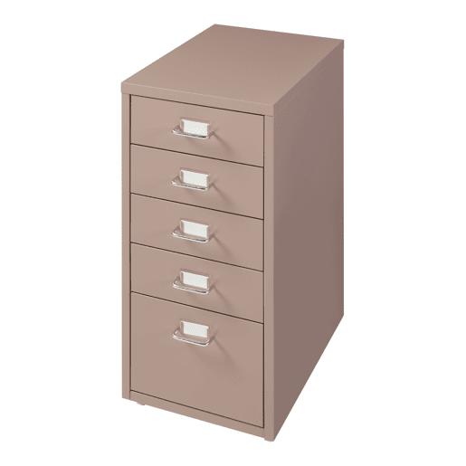 Armário de arquivo móvel Kökar com 5 gavetas 69x28x41 cm aço - Castanho claro en.casa
