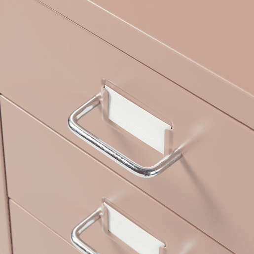 Armário de arquivo móvel Kökar com 5 gavetas 69x28x41 cm aço - Castanho claro en.casa