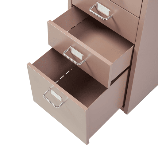 Armário de arquivo móvel Kökar com 5 gavetas 69x28x41 cm aço - Castanho claro en.casa