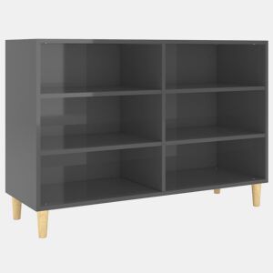 vidaXL Aparador 103,5x35x70 cm derivados de madeira cinzento brilhante