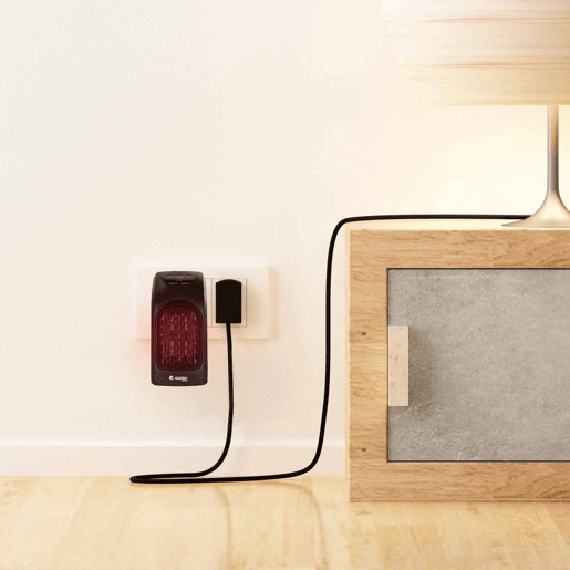 Mini Aquecedor de Tomada de Parede 400W Preto Thinia Home