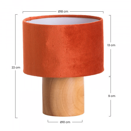 Candeeiro de mesa Natural Eco Red 18x18x22cm 7hSevenOn Deco