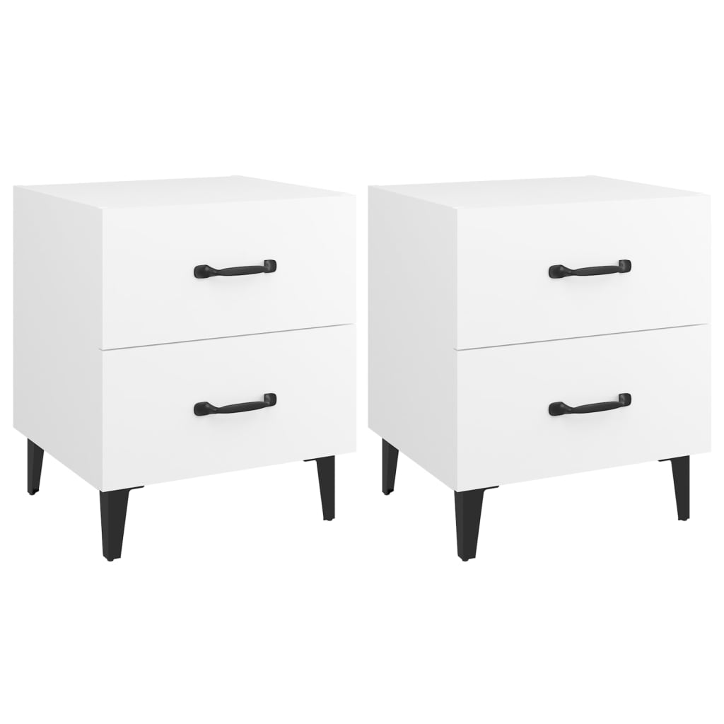 Vidaxl mesitas de noche 2 unidades blancas 40x35x47,5 cm