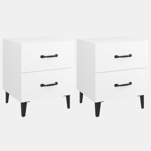 vidaXL Mesas de cabeceira 2 pcs 40x35x47,5 cm cor branco