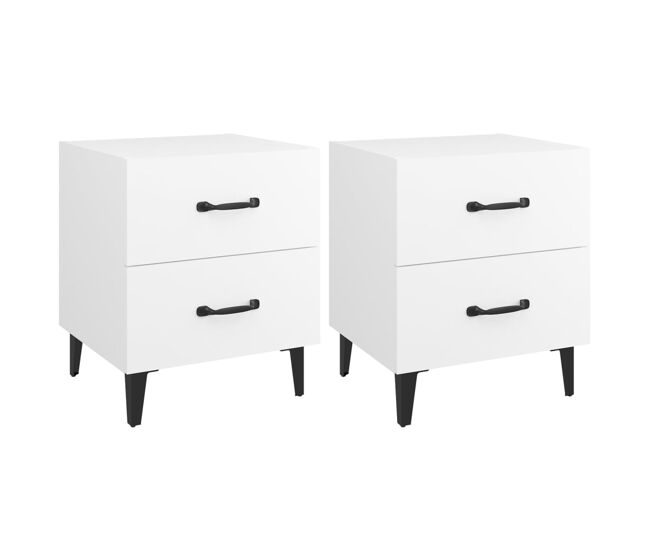 Vidaxl mesitas de noche 2 unidades blancas 40x35x47,5 cm