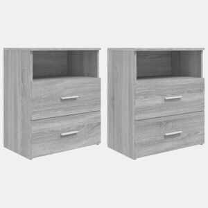 vidaXL Mesas de cabeceira 2 pcs 50x32x60 cm sonoma cinzento
