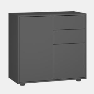 Cómoda Paarl com 2 gavetas e 2 portas 74x79x36cm Cinzento escuro mate en.casa