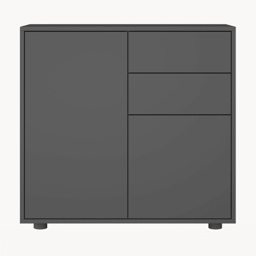 Cómoda Paarl com 2 gavetas e 2 portas 74x79x36cm Cinzento escuro mate en.casa