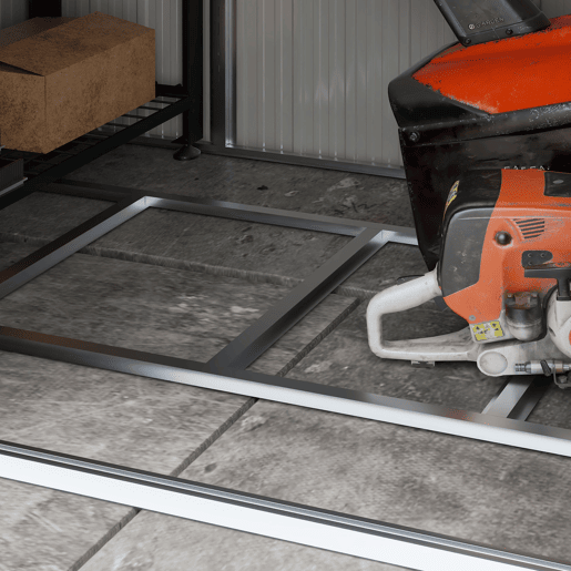 Outsunny Abrigo de Jardim 2,7 m² 238x132x198,5 cm Abrigo de Exterior Metálico com Base Prateleiras Ajustáveis 2 Portas de Correr e 2 Janelas de Ventilação Cinza Escuro