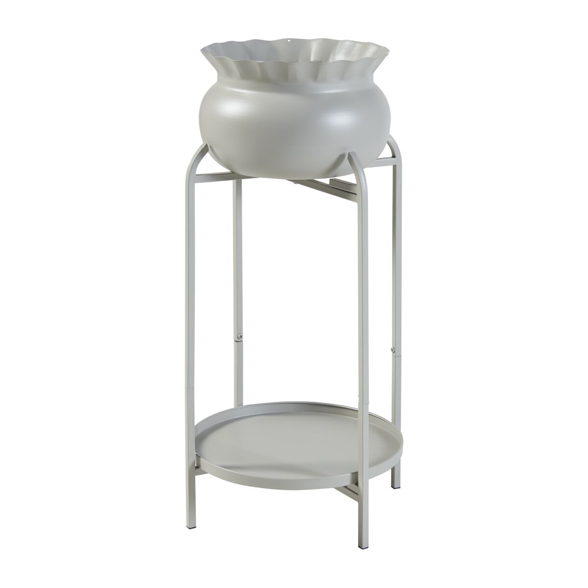 Soporte para plantas altena 2 niveles metal  60x27x27cm  - beige [en.casa]