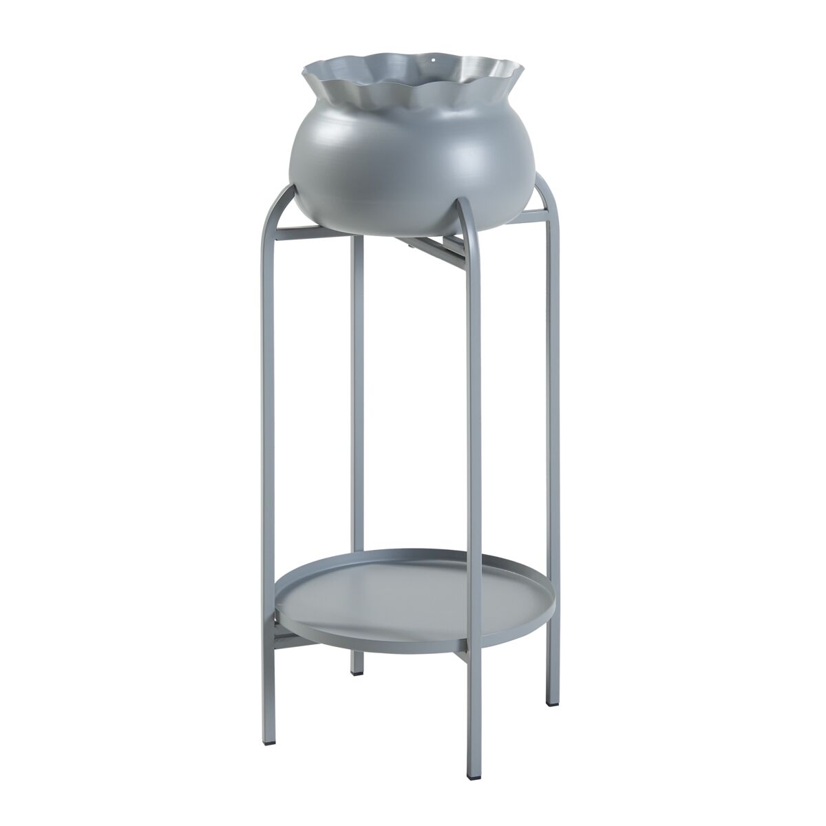 Soporte para plantas altena 2 niveles metal  81x40x40cm  - gris [en.casa]