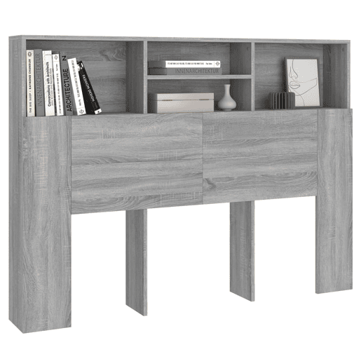 vidaXL Armário de cabeceira 140x19x103,5 cm sonoma cinzento