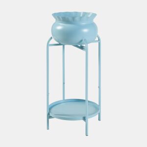 Suporte para plantas Altena 2 níveis metal 60x27x27cm - Azul claro en.casa