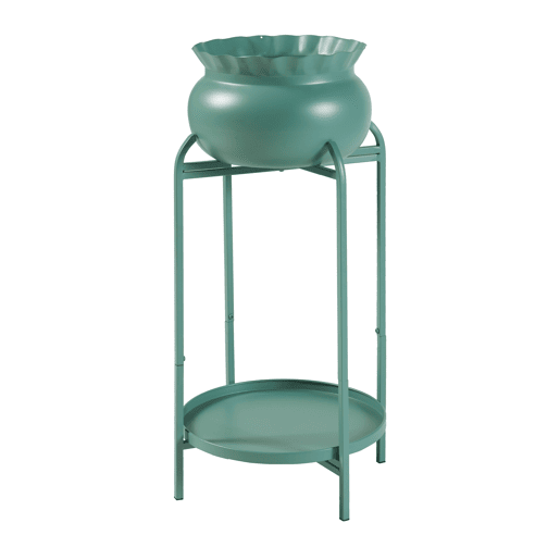 Suporte para plantas Altena 2 níveis metal 60x27x27cm - Verde en.casa Suporte para plantas Altena 2 níveis metal 60x27x27cm - Verde en.casa