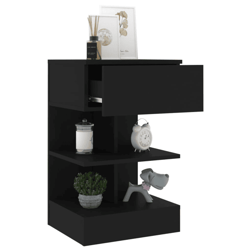 vidaXL Mesa de cabeceira 40x35x65 cm derivados de madeira preto vidaXL Mesa de cabeceira 40x35x65 cm derivados de madeira preto