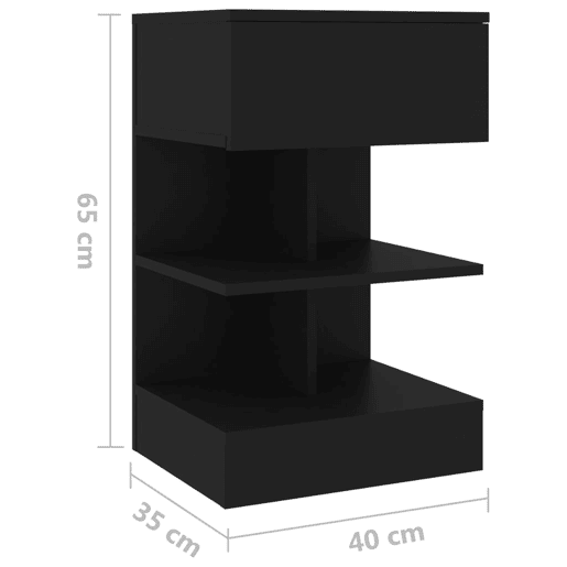 vidaXL Mesa de cabeceira 40x35x65 cm derivados de madeira preto vidaXL Mesa de cabeceira 40x35x65 cm derivados de madeira preto