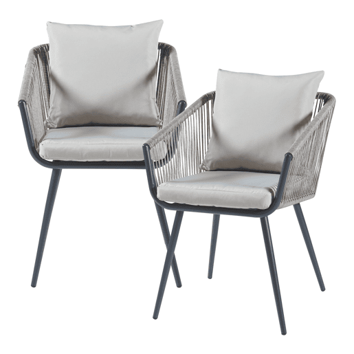 Conjunto de mobiliário de jardim Abriola 3 pcs. açocorda - AntraciteCinza casa.pro