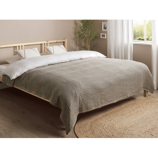 Colcha CHAGYL Algodão 200 x 220 cm Taupe