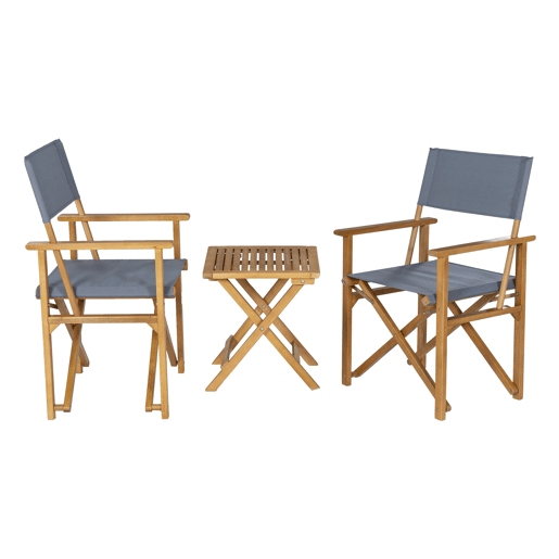 Conjunto de mobiliário de jardim Capistrello 3 pcs. eucaliptolinho - Cinzento casa.pro