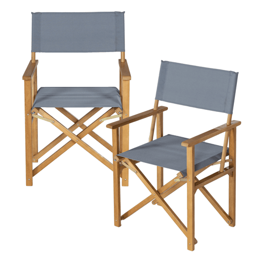 Conjunto de mobiliário de jardim Capistrello 3 pcs. eucaliptolinho - Cinzento casa.pro